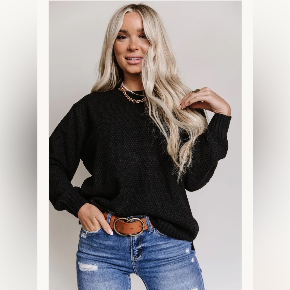 Brand new, no tags! Black waffle knit sweater. Size small.